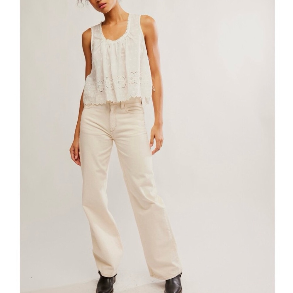 Free People Marina Eyelet Tank/Clean Ivory - Picture 5 of 5